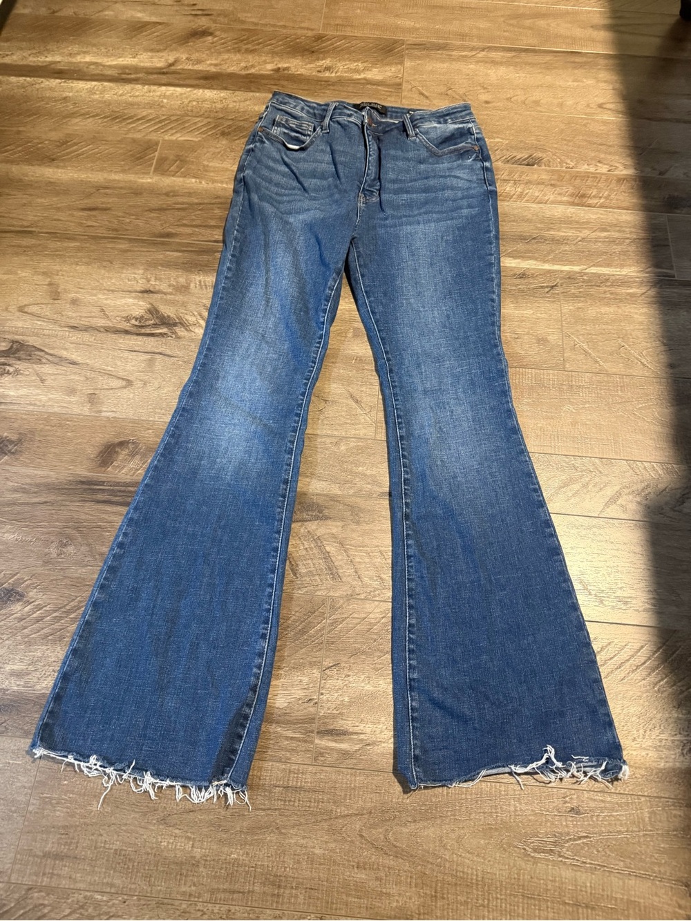 Judy Blue Control Top Flare Jeans - Raw Hem